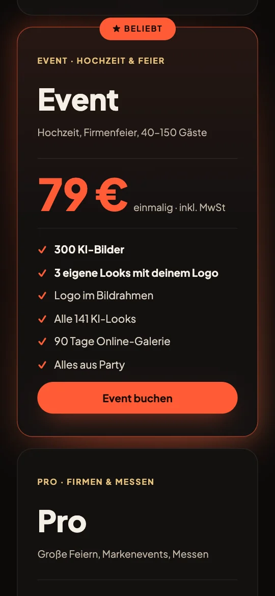 Preiskarte des Event-Passes