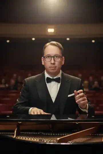 KI-Look Konzert-Pianist: Im Frack am Konzertflügel, bereit für den großen Auftritt.