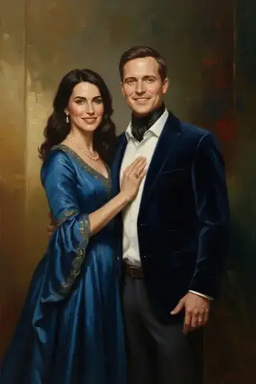 KI-Look Oil Masterpiece: Wie ein Ölgemälde alter Meister, mit dunklem Hintergrund.