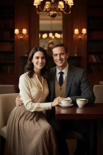 KI-Look Old Money: Zeitlose Eleganz im holzgetäfelten Salon, dezent und stilvoll.