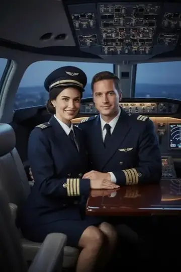 KI-Look Pilot: Als Flugkapitäne im Cockpit.